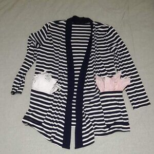 Navy blue striped cardigan